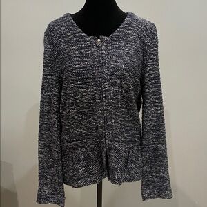 Women's Navy Blue Sweater j. Crew large cardigan zip front